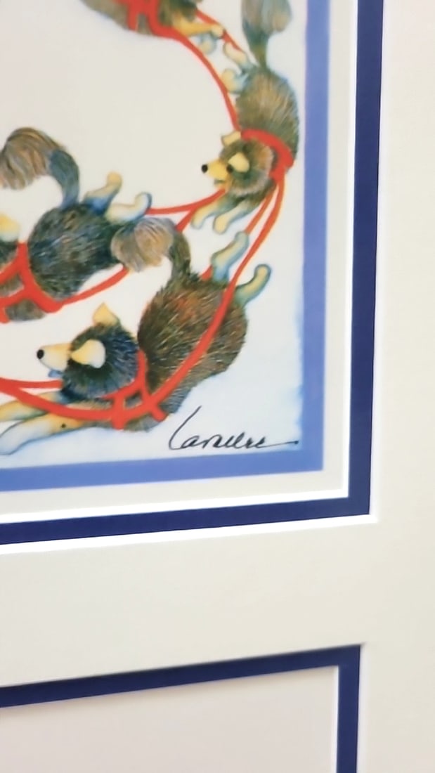 Barbara Lavallee Framed Set Of 6 Alaska Native Winter Scene Art Prints - 9