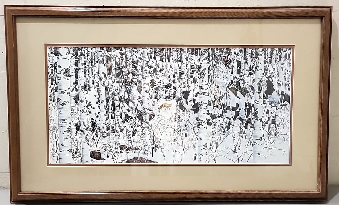 Bev Doolittle Woodland Encounter Framed Native American Horse Aspen Forest Print: 32. 5x20x1 10lb attention – shipping artwork is very expensive. The shipping price shown in the listing is the liveshipping service by liveauctioneers. We offer our own in-house shipping as well