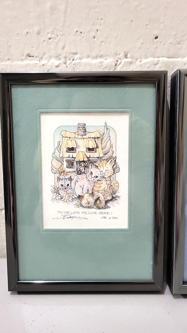 Lot Of 3 Jody Bergsma Framed Signed Numbered Art Prints, Cats Children - 2