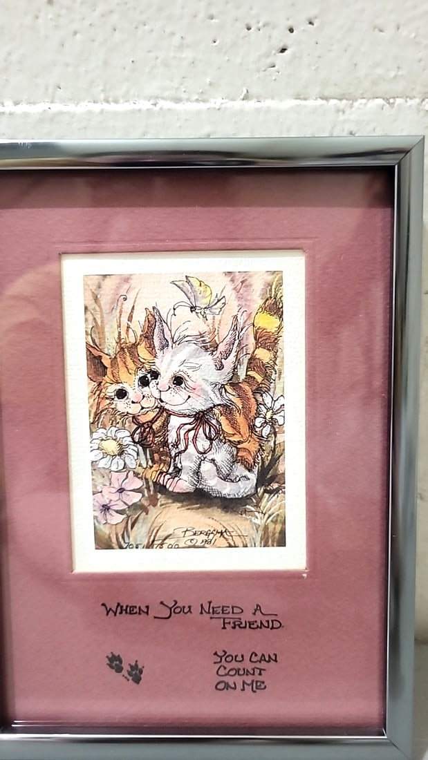 Lot Of 3 Jody Bergsma Framed Signed Numbered Art Prints, Cats Children - 6