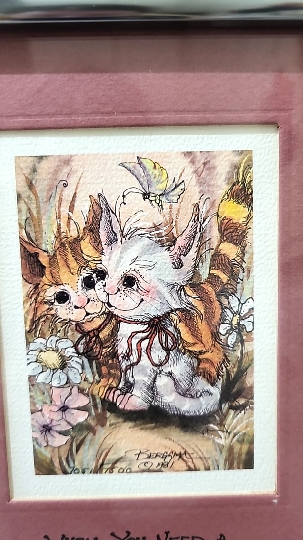 Lot Of 3 Jody Bergsma Framed Signed Numbered Art Prints, Cats Children - 7