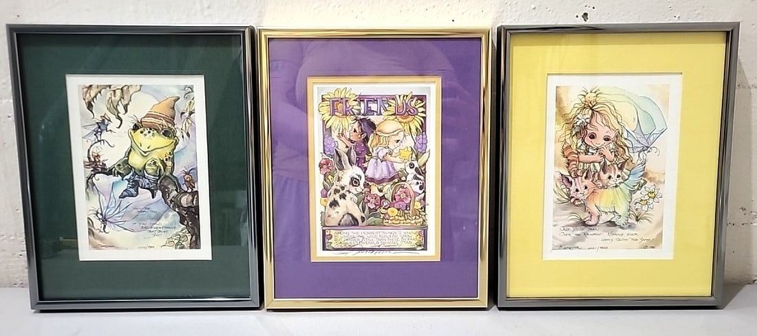 Jody Bergsma Lot Of 3 Framed Fantasy Fairy Art Prints, Frog & Friends: 8. 5x10x3 5lb attention – shipping artwork is very expensive. The shipping price shown in the listing is the liveshipping service by liveauctioneers. We offer our own in-house shipping as well w