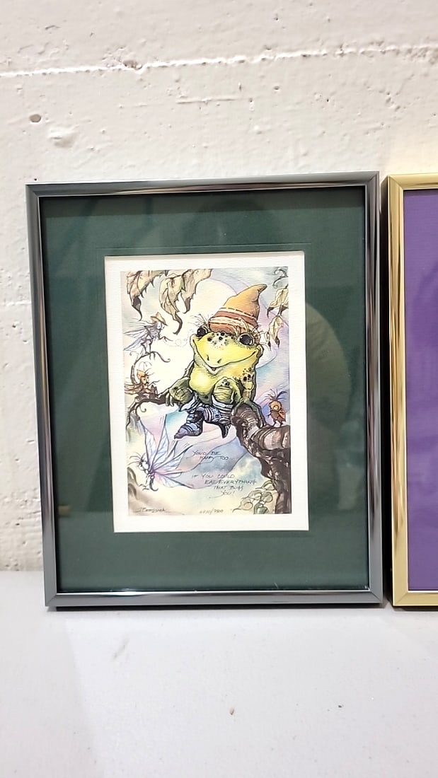 Jody Bergsma Lot Of 3 Framed Fantasy Fairy Art Prints, Frog & Friends - 2