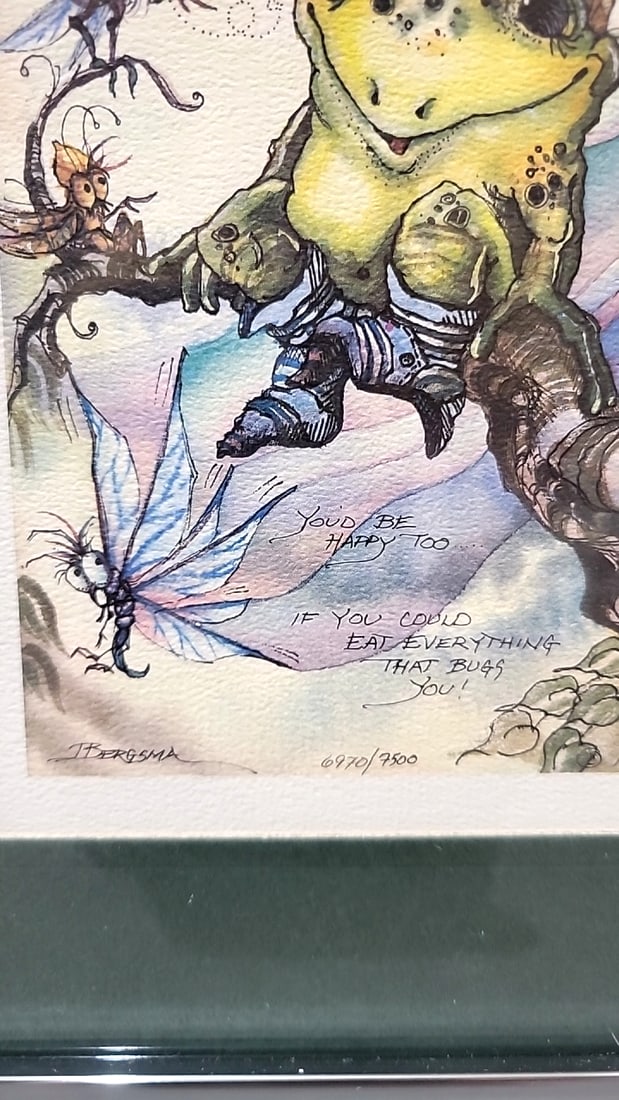 Jody Bergsma Lot Of 3 Framed Fantasy Fairy Art Prints, Frog & Friends - 4