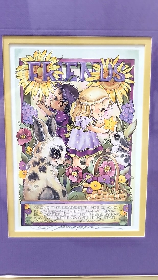 Jody Bergsma Lot Of 3 Framed Fantasy Fairy Art Prints, Frog & Friends - 6