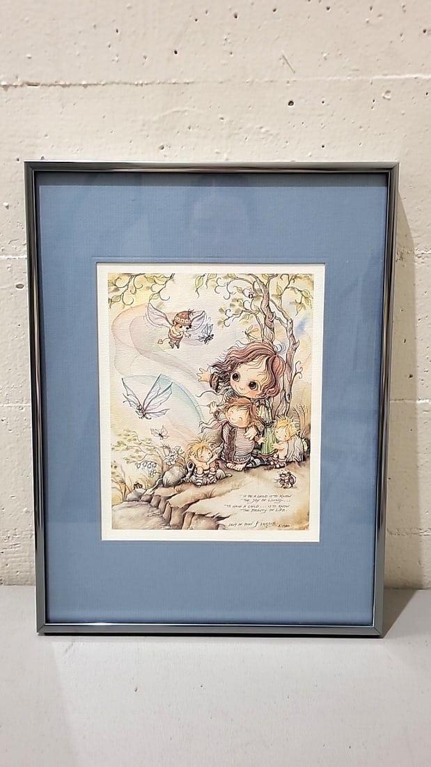 Lot Of 4 Jody Bergsma Framed Prints Wizard Castle Children Cats Frogs - 15