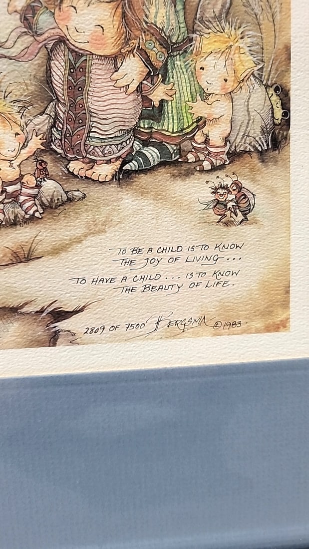 Lot Of 4 Jody Bergsma Framed Prints Wizard Castle Children Cats Frogs - 17