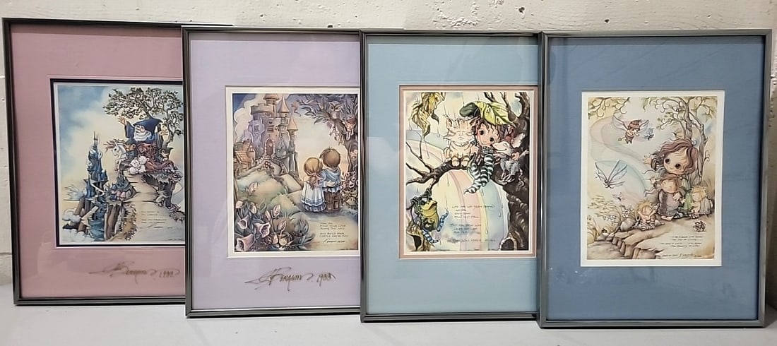 Lot Of 4 Jody Bergsma Framed Prints Wizard Castle Children Cats Frogs: 12. 5x16. 5x4 5lb attention – shipping artwork is very expensive. The shipping price shown in the listing is the liveshipping service by liveauctioneers. We offer our own in-house shipping as