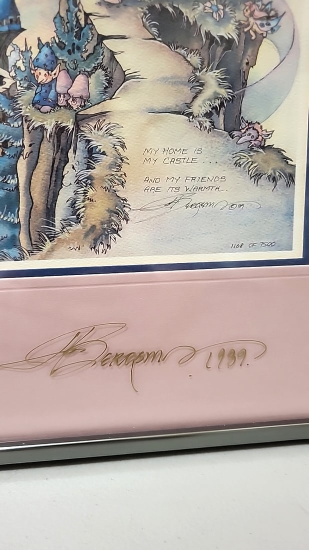 Lot Of 4 Jody Bergsma Framed Prints Wizard Castle Children Cats Frogs - 5