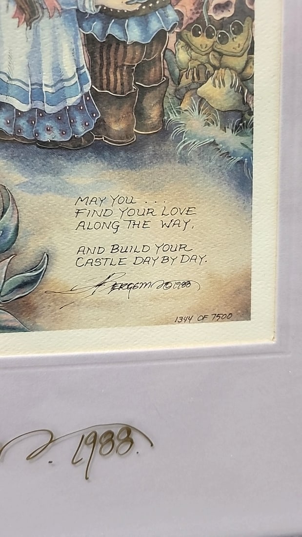 Lot Of 4 Jody Bergsma Framed Prints Wizard Castle Children Cats Frogs - 9