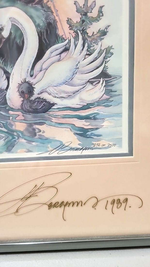Lot Of 4 Jody Bergsma Framed Prints 1 Frame Missing Glass Child In Snow Swans Animals Praying Bed - 15