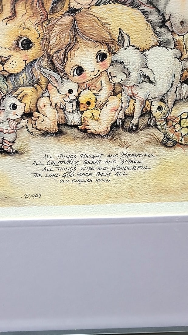 Lot Of 4 Jody Bergsma Framed Prints 1 Frame Missing Glass Child In Snow Swans Animals Praying Bed - 19