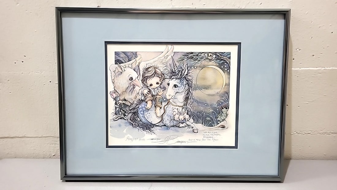 Lot Of 4 Jody Bergsma Framed Limited Edition Prints Horse Children Fox Lake Bunny Cats - 10