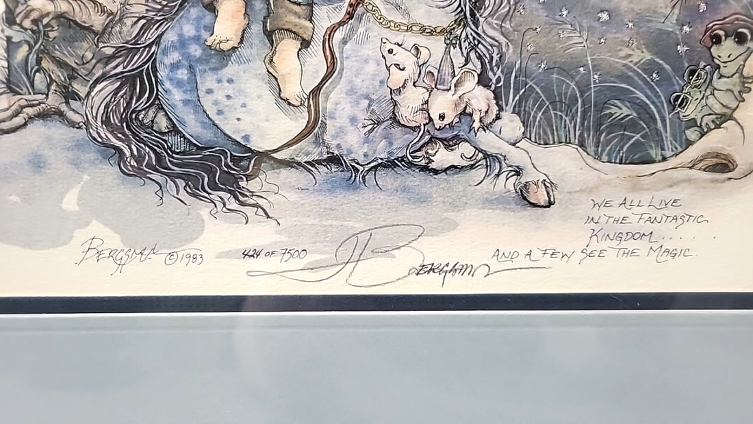 Lot Of 4 Jody Bergsma Framed Limited Edition Prints Horse Children Fox Lake Bunny Cats - 12