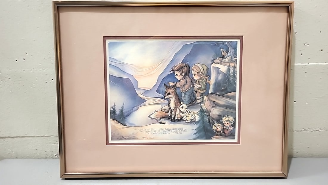 Lot Of 4 Jody Bergsma Framed Limited Edition Prints Horse Children Fox Lake Bunny Cats - 6