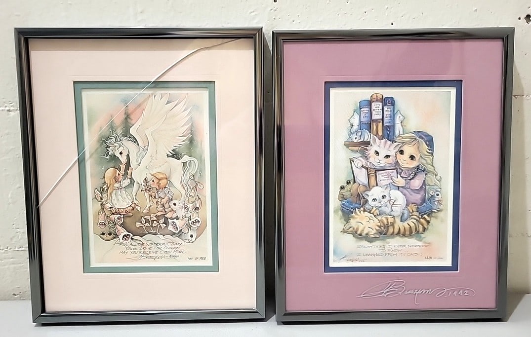 Lot Of 2 Jody Bergsma Signed Numbered Framed Prints Cats Children Unicorn Pegasus Books Read: Pegasus print has cracked frame 8. 5x10. 5x2 1lb attention – shipping artwork is very expensive. The shipping price shown in the listing is the liveshipping service by liveauctioneers. We offer 