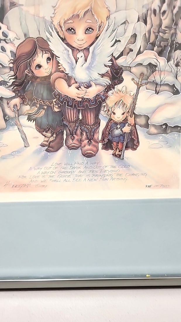 Lot Of 4 Jody Bergsma Signed Numbered Framed Prints Unicorn Children Wizard Animals Pegasus Dove - 11