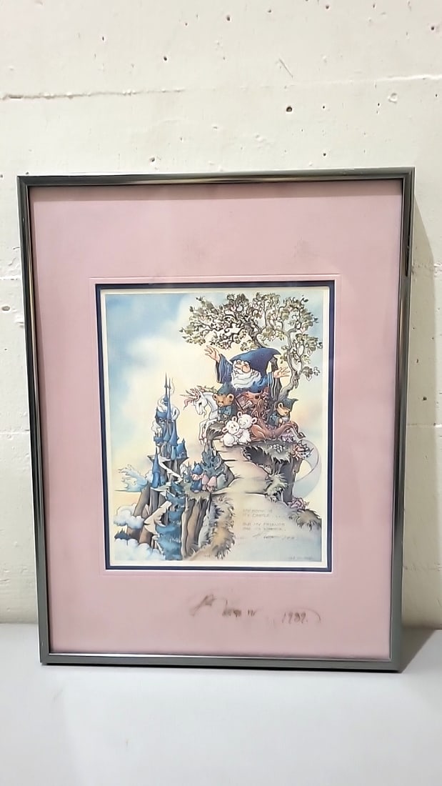 Lot Of 4 Jody Bergsma Signed Numbered Framed Prints Unicorn Children Wizard Animals Pegasus Dove - 6