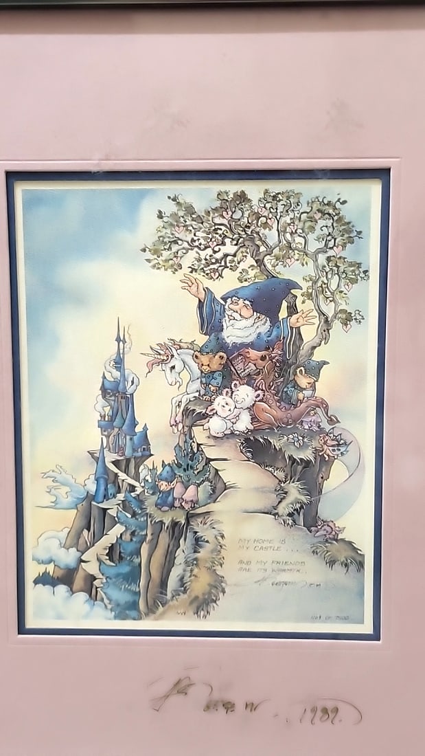 Lot Of 4 Jody Bergsma Signed Numbered Framed Prints Unicorn Children Wizard Animals Pegasus Dove - 7