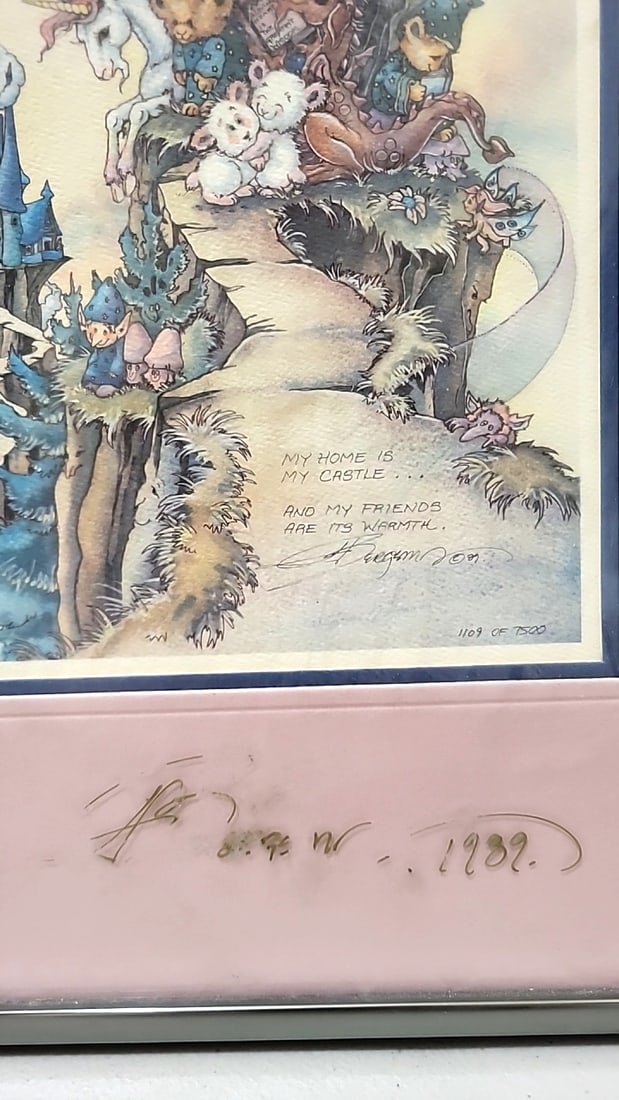 Lot Of 4 Jody Bergsma Signed Numbered Framed Prints Unicorn Children Wizard Animals Pegasus Dove - 8