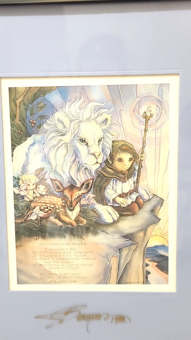 Lot Of 4 Jody Bergsma Signed Numbered Framed Fantasy Art Prints Children Lion Pegasus Unicorn Geese - 10