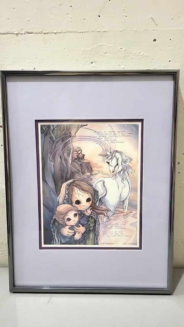 Lot Of 4 Jody Bergsma Signed Numbered Framed Fantasy Art Prints Children Lion Pegasus Unicorn Geese - 13