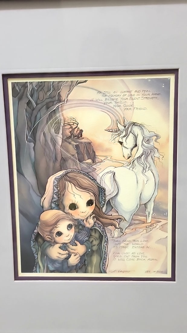 Lot Of 4 Jody Bergsma Signed Numbered Framed Fantasy Art Prints Children Lion Pegasus Unicorn Geese - 14