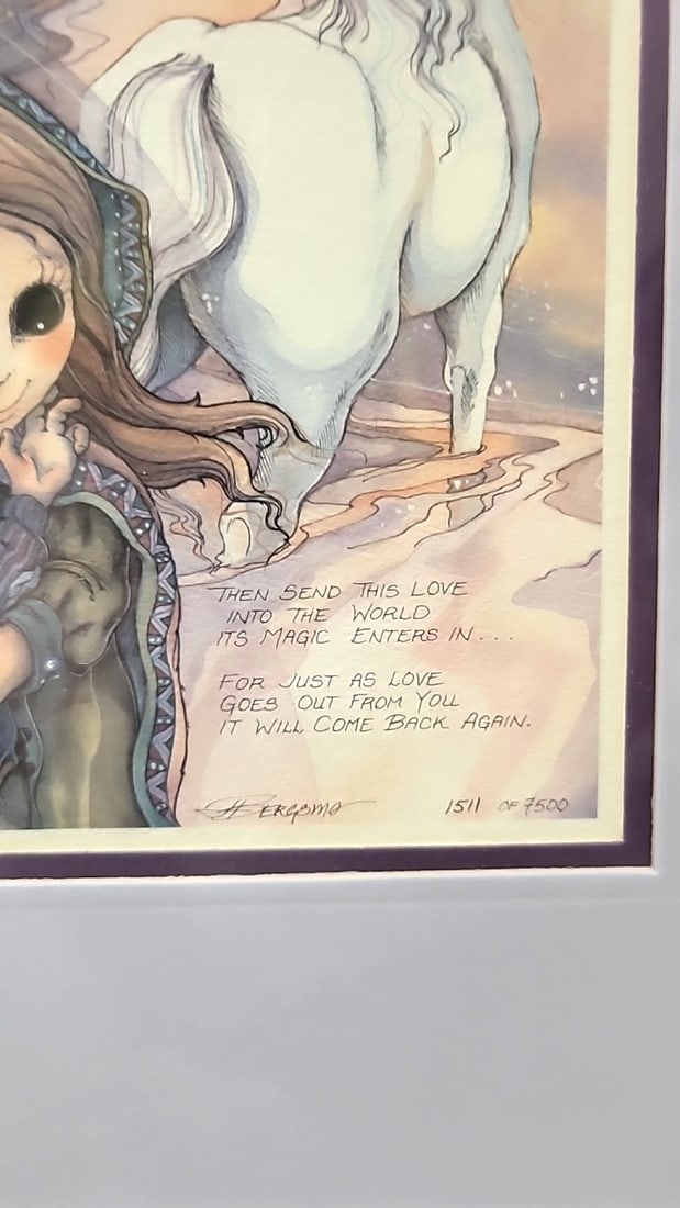 Lot Of 4 Jody Bergsma Signed Numbered Framed Fantasy Art Prints Children Lion Pegasus Unicorn Geese - 15