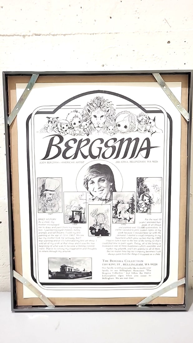 Lot Of 4 Jody Bergsma Signed Numbered Framed Fantasy Art Prints Children Lion Pegasus Unicorn Geese - 16