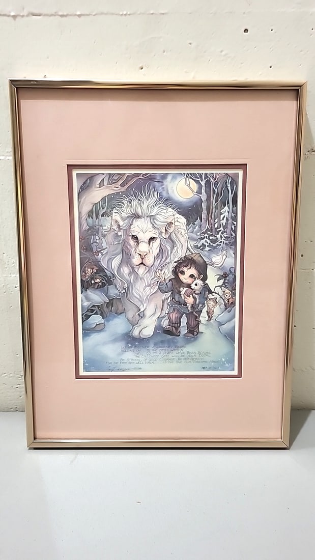 Lot Of 4 Jody Bergsma Signed Numbered Framed Fantasy Art Prints Children Lion Pegasus Unicorn Geese - 5