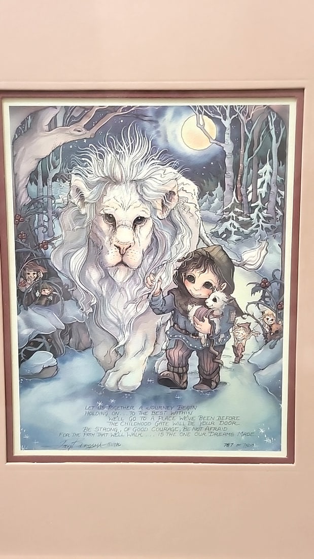 Lot Of 4 Jody Bergsma Signed Numbered Framed Fantasy Art Prints Children Lion Pegasus Unicorn Geese - 6