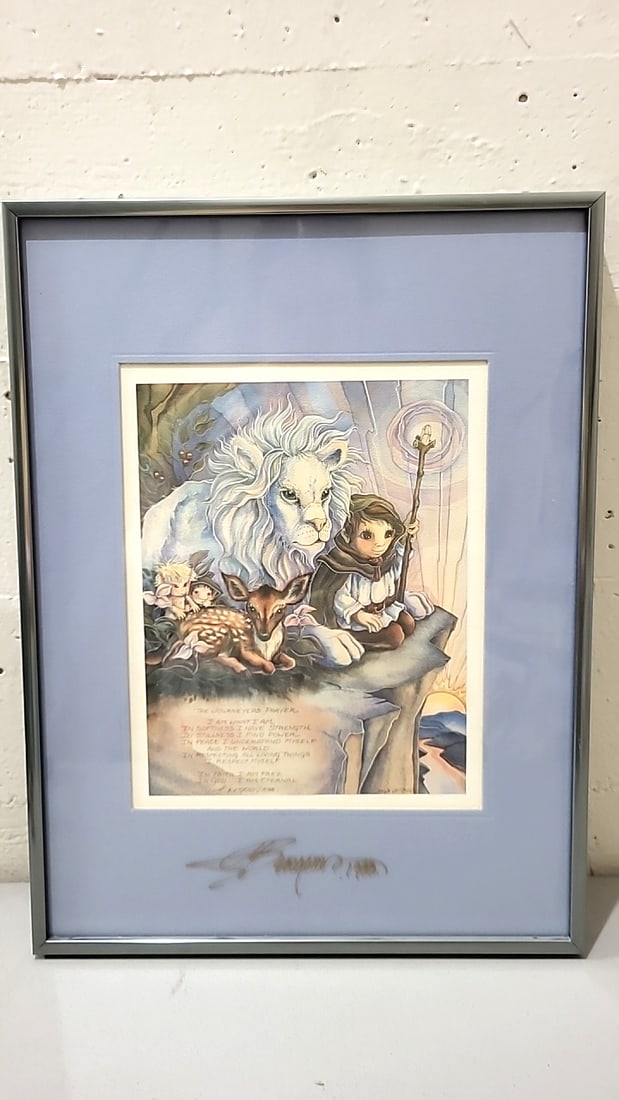 Lot Of 4 Jody Bergsma Signed Numbered Framed Fantasy Art Prints Children Lion Pegasus Unicorn Geese - 9
