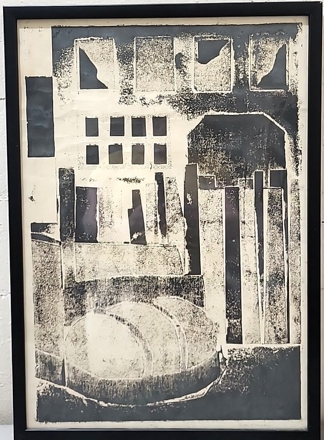 Niki Lonski Black And White Abstract Architectural Framed Print, Signed: 17x23. 5x1 5lb attention – shipping artwork is very expensive. The shipping price shown in the listing is the liveshipping service by liveauctioneers. We offer our own in-house shipping as well