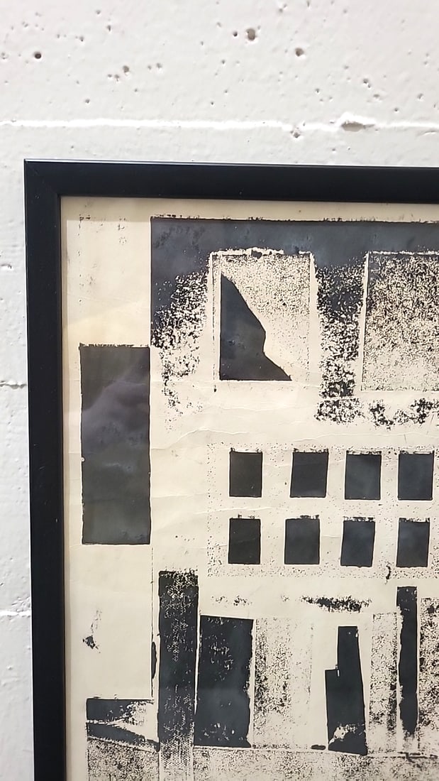 Niki Lonski Black And White Abstract Architectural Framed Print, Signed - 2