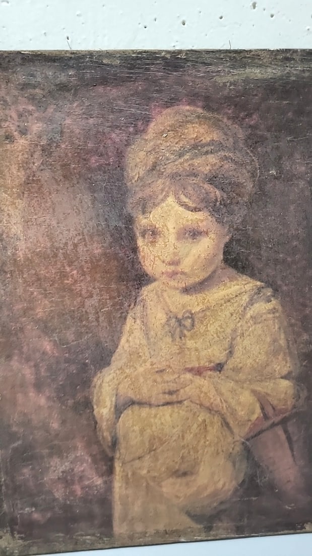Child Portrait Oil Painting On Canvas, Girl With Bonnet - 2