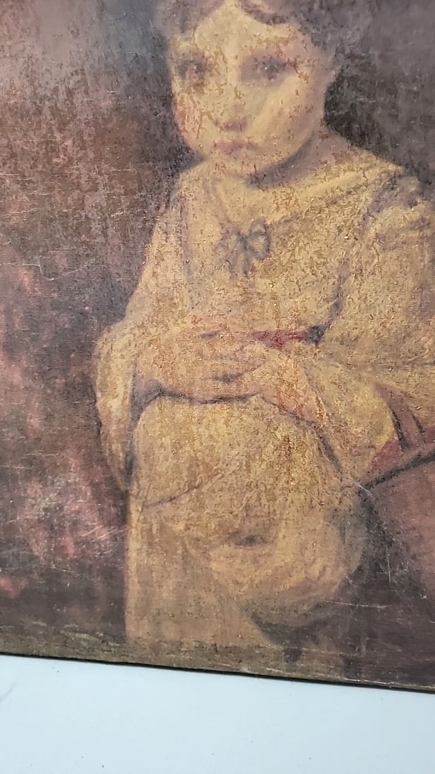 Child Portrait Oil Painting On Canvas, Girl With Bonnet - 3