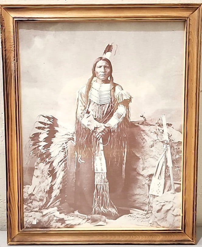 Little Big Man Ogalalla Dakota Sioux Framed Sepia Photograph Of Native American Man In Traditiona...: 13x16x1 1lb attention – shipping artwork is very expensive. The shipping price shown in the listing is the liveshipping service by liveauctioneers. We offer our own in-house shipping as well whi