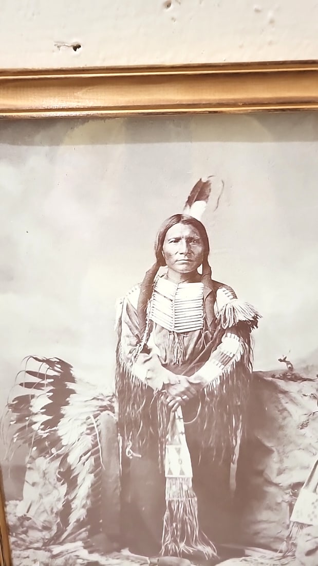 Little Big Man Ogalalla Dakota Sioux Framed Sepia Photograph Of Native American Man In Traditiona... - 3