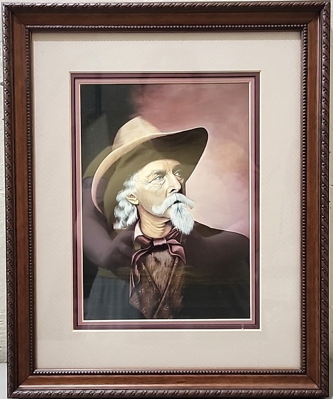 L.L. Saunders "buffalo Bill Cody" Framed Portrait Print: 12. 5x15x1 5lb attention – shipping artwork is very expensive. The shipping price shown in the listing is the liveshipping service by liveauctioneers. We offer our own in-house shipping as well