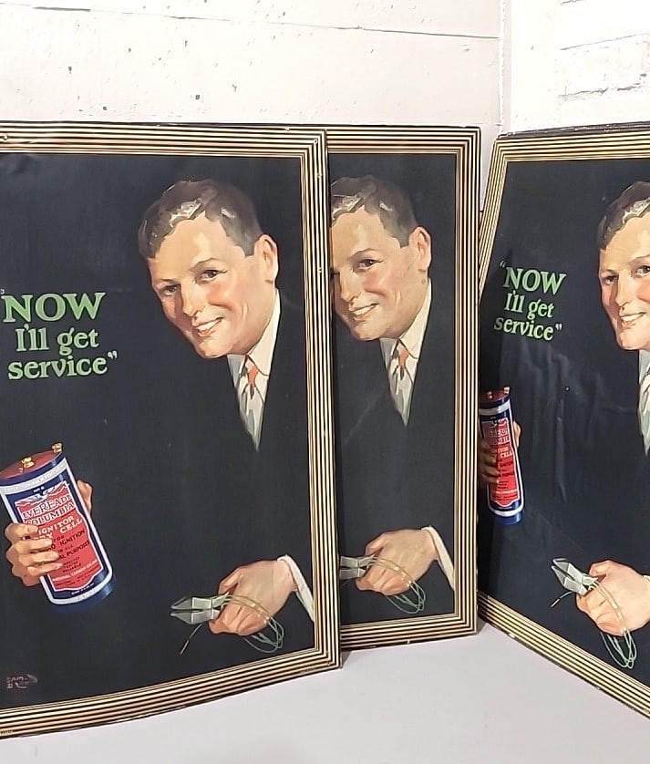 Lot Of 11 Sam Brown Eveready Columbia Ignitor Dry Cell Battery Advertising Sign Now Ill Get Service: 20x30x4 10lb attention – shipping artwork is very expensive. The shipping price shown in the listing is the liveshipping service by liveauctioneers. We offer our own in-house shipping as well