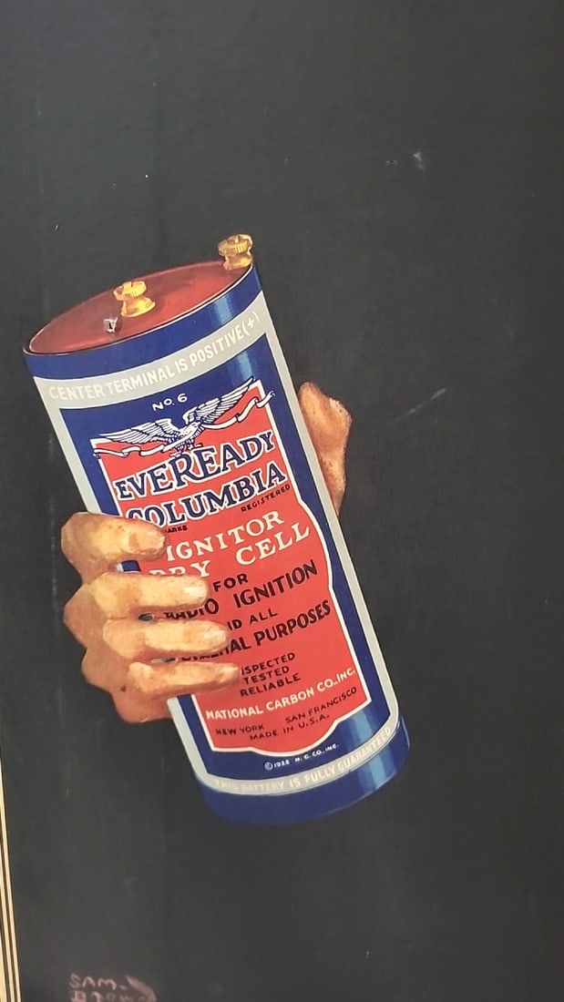 Lot Of 11 Sam Brown Eveready Columbia Ignitor Dry Cell Battery Advertising Sign Now Ill Get Service - 5