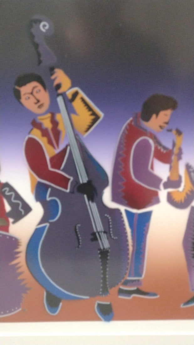 Framed Signed Arturo Mtz. Native American Band Art Print - 4
