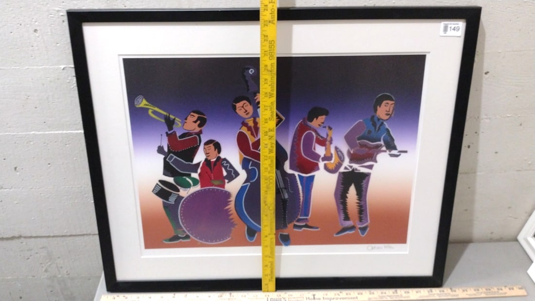 Framed Signed Arturo Mtz. Native American Band Art Print - 7