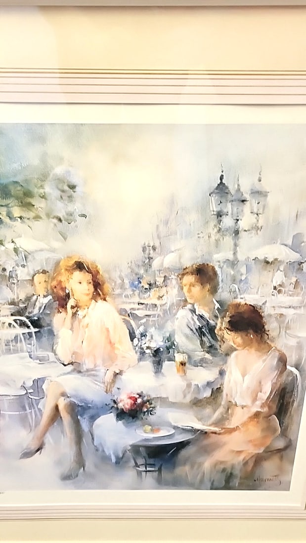 Willem Haenraets Framed Cafe Scene Limited Edition Print 134/1500 - 2