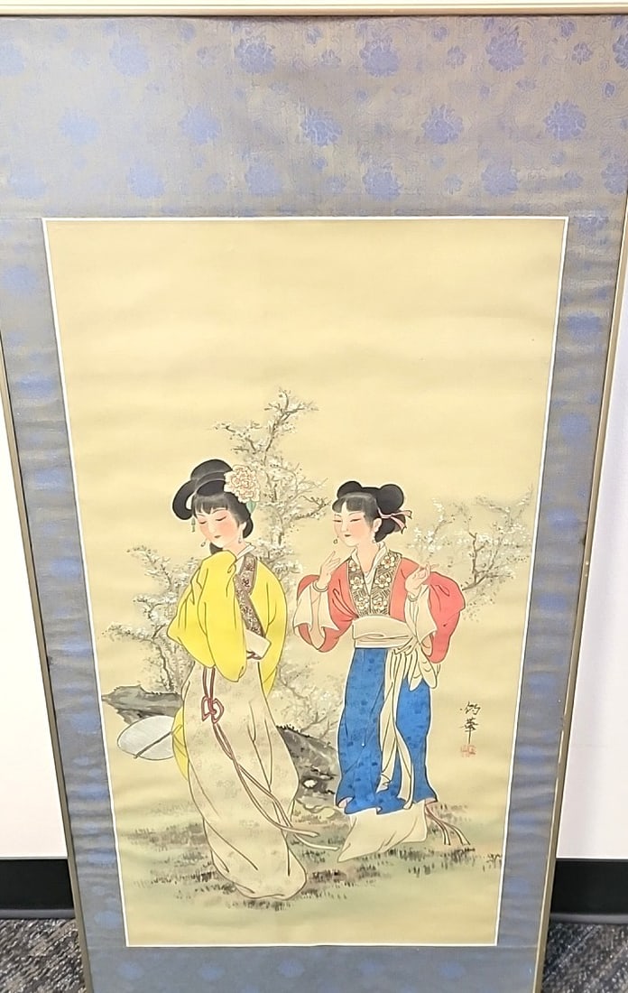 Framed Chinese Court Ladies Artwork, Signed With Red Seal: 20x42x2 6 attention – shipping artwork is very expensive. The shipping price shown in the listing is the liveshipping service by liveauctioneers. We offer our own in-house shipping as well