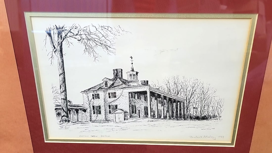 Barbara Atalay Mount Vernon East Front Framed Signed Print 302/400 - 2
