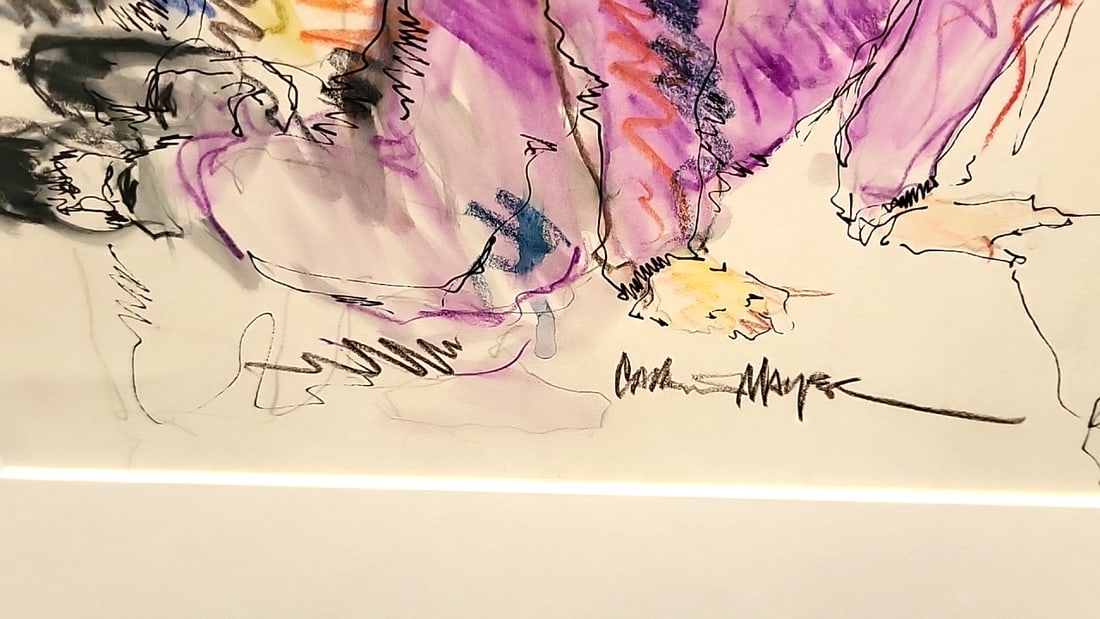 Catherine Mayer Framed Signed Watercolor And Ink Microsoft Event Scene Illustration - 4