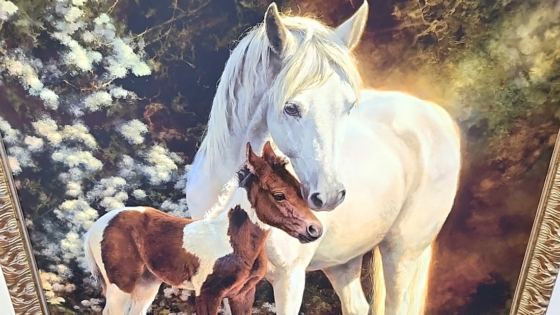 B. Marris Signed Numbered Mare And Foal Framed Giclee - 2
