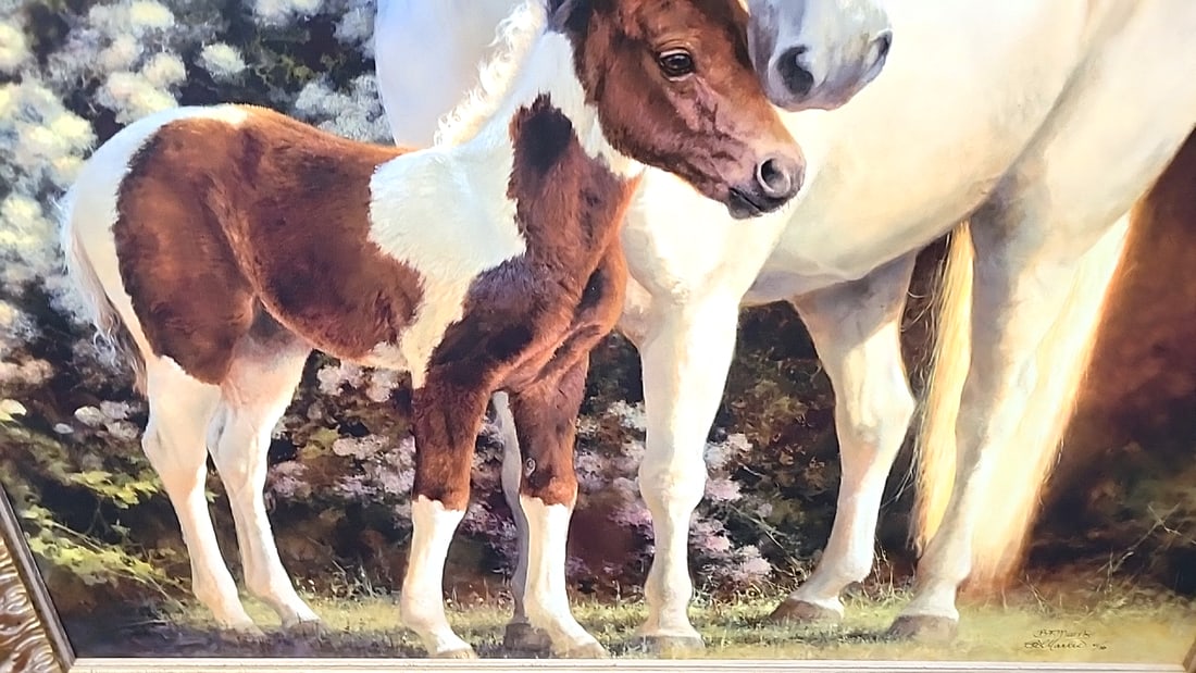 B. Marris Signed Numbered Mare And Foal Framed Giclee - 3