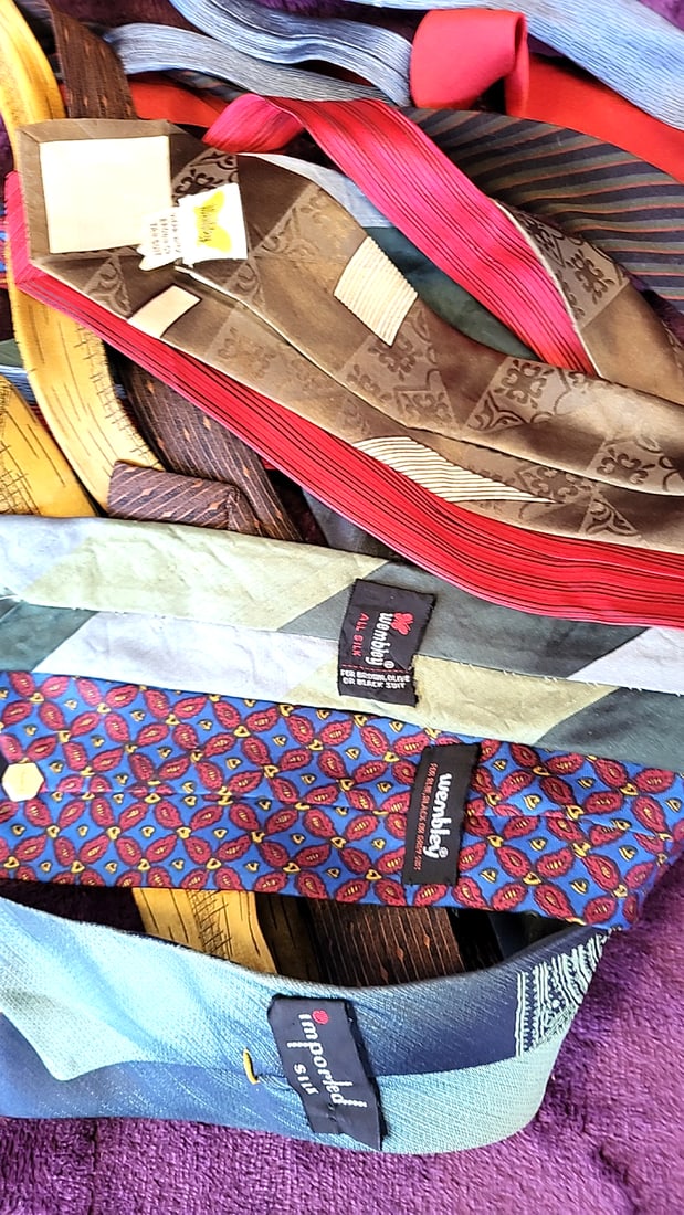 Lot of 10 Mens Neckties, Assorted Multicolor Patterns 1950s - 5